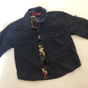 Baby Sovereign Code military style navy button top